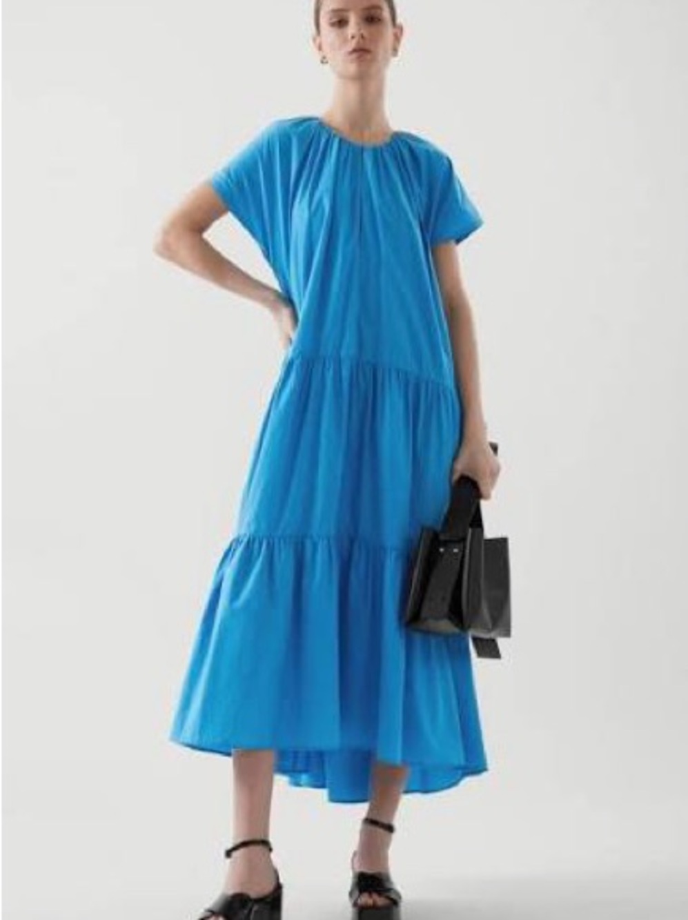 COS Blue Tiered Maxi Dress